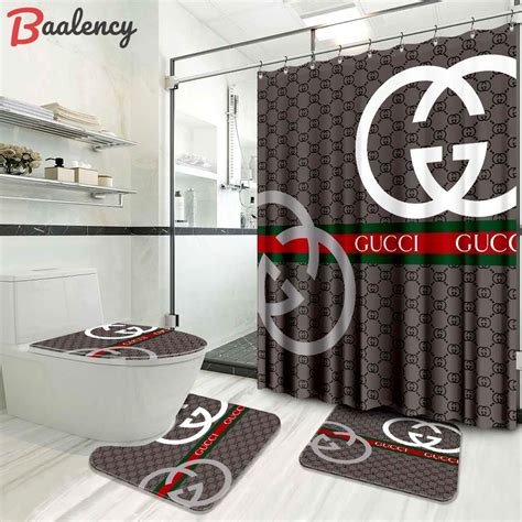 gucci bathroom set with shower curtain|gucci decor temporary.